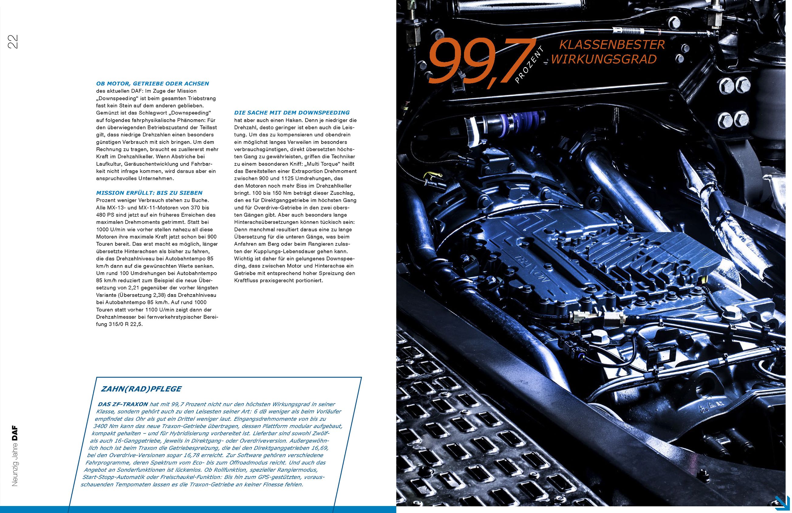 Getriebe Traxxon von Truck beleuchtet in Magazin für IAA