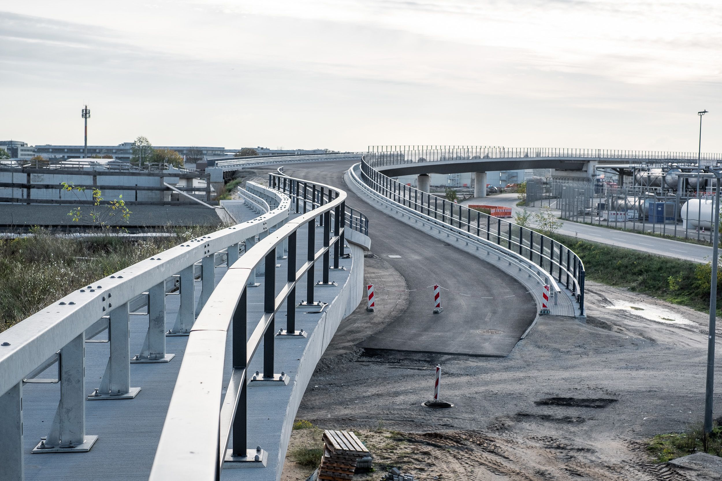 Baustellenfotografie Terminal 3 Frankfurt – Straßenbau an der Auffahrt