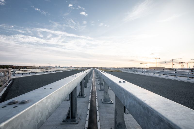 Panorama Auffahrt am Terminal 3 Frankfurt – Baustellenfotografie & Tiefbau Dokumentation