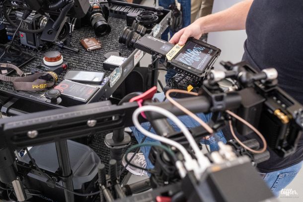 Filmdreh Equipment für Werbefilm dreh, Monitor, Funkstrecke, Follower Fokus